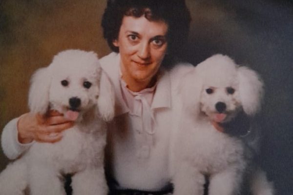 Carol with her two dogs